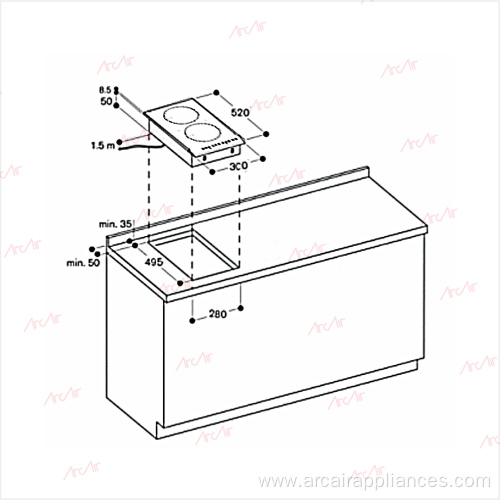 Built-in Induction Hob with Two Zones with Boost